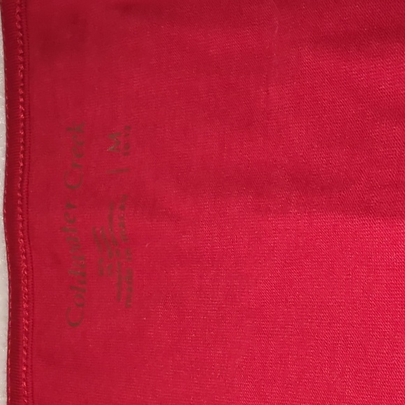 Coldwater Creek red tank top dressy lace M NWOT V neck - Picture 2 of 2
